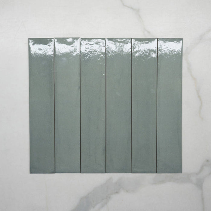 Faces No Hand Aqua Theo Subway Tile 75 x 400mm Italian Porcelain 75FRAVEBR - The Blue Space