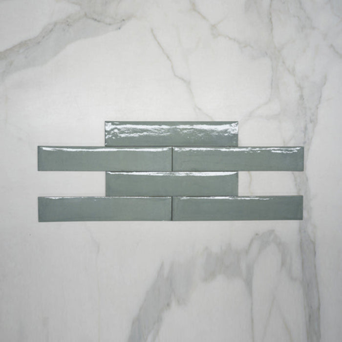 Brick Aqua Theo Subway Tile 75 x 400mm Italian Porcelain 75FRAVEBR - The Blue Space