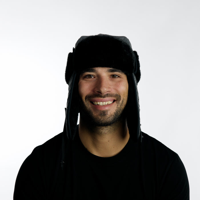 The model-image of the Melin Aviator Infinite Thermal hat in Heather Grey / Black