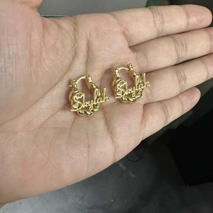 Baby Hoop Name Earrings