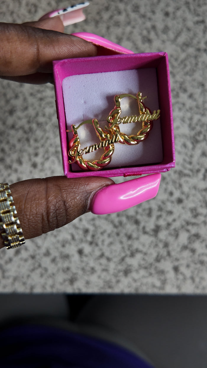 Baby Hoop Name Earrings