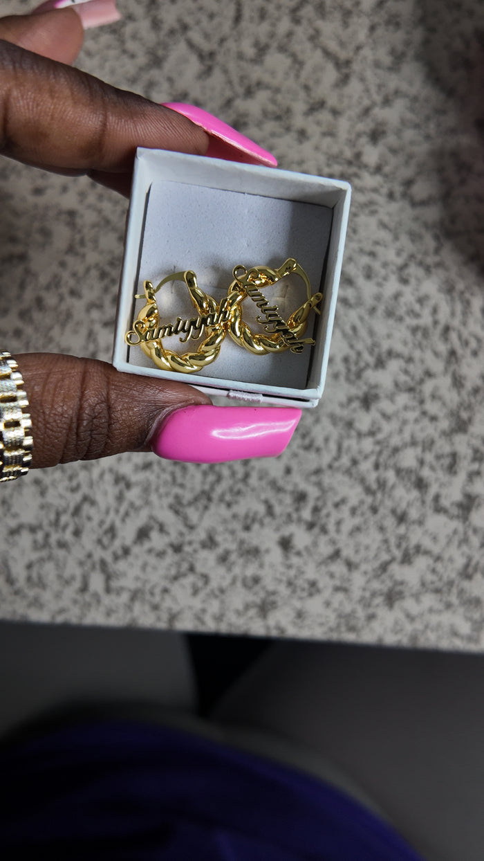 Baby Hoop Name Earrings