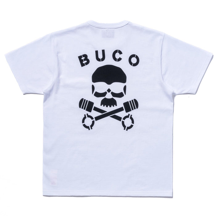 BC25003 BUCO TEE / SKULL PISTON - WHITE