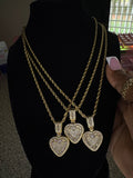 Blinged Out Dainty Heart Necklace