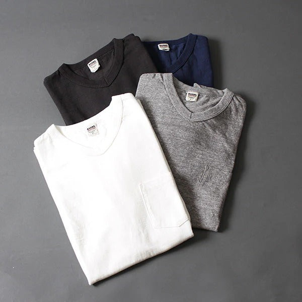 BR-11001 STANDARD TSURIAMI V-neck pocket T-shirt - BLACK