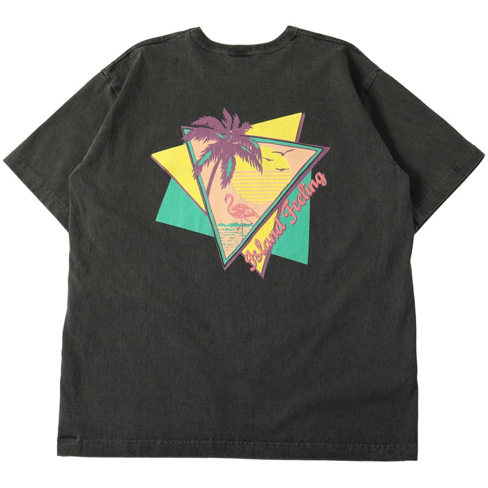 BR-25254 Pigment Dye 16/-BD Tube S/S Print T-shirt (LIMITED ITEM) - CHARCOAL