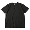 BR-8146SP STANDARD COZUN Henry Neck T-Shirt (Button Works) - BLACK