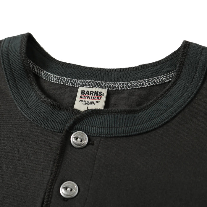 BR-8146SP STANDARD COZUN Henry Neck T-Shirt (Button Works) - BLACK