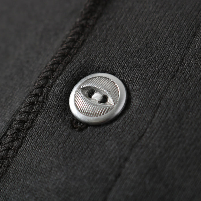 BR-8146SP STANDARD COZUN Henry Neck T-Shirt (Button Works) - BLACK