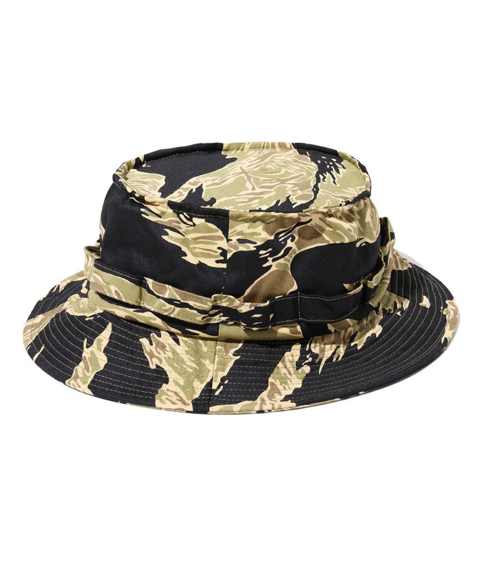 BR02791 GOLD TIGER CAMOUFLAGE BONNIE HAT - BLACK