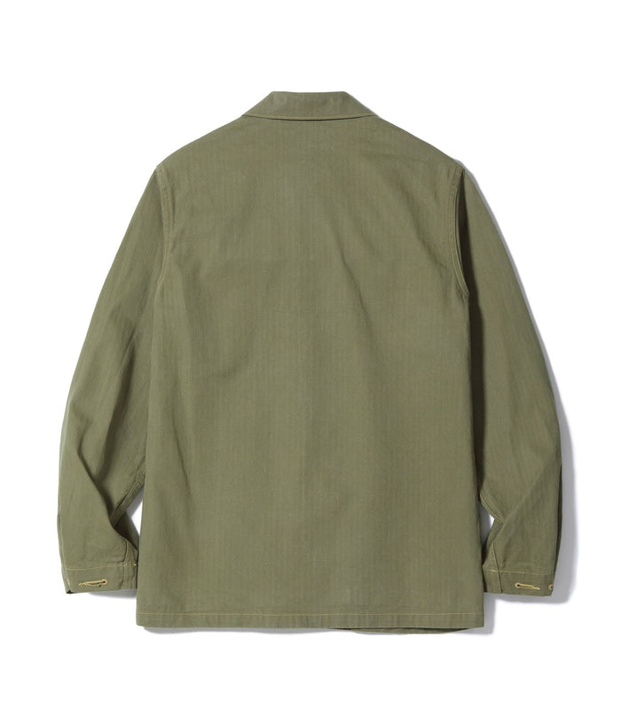 BR15123 US MARINE CORPS M-1944 HERRINGBONE UTILITY JACKET - OLIVE