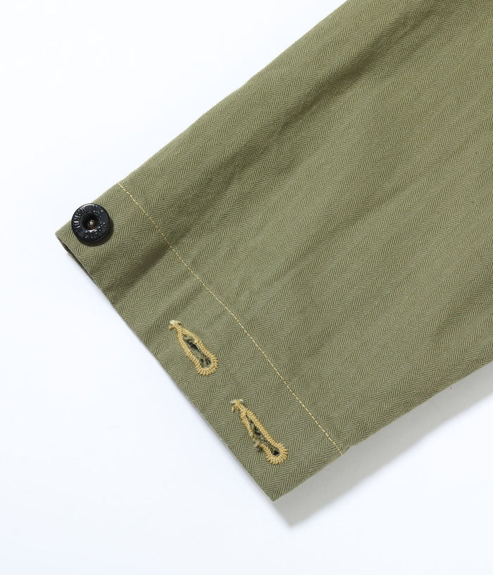 BR15123 US MARINE CORPS M-1944 HERRINGBONE UTILITY JACKET - OLIVE