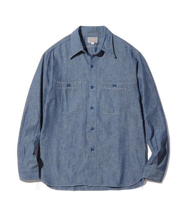 BR25995 CHAMBRAY WORK SHIRT L/S - BLUE