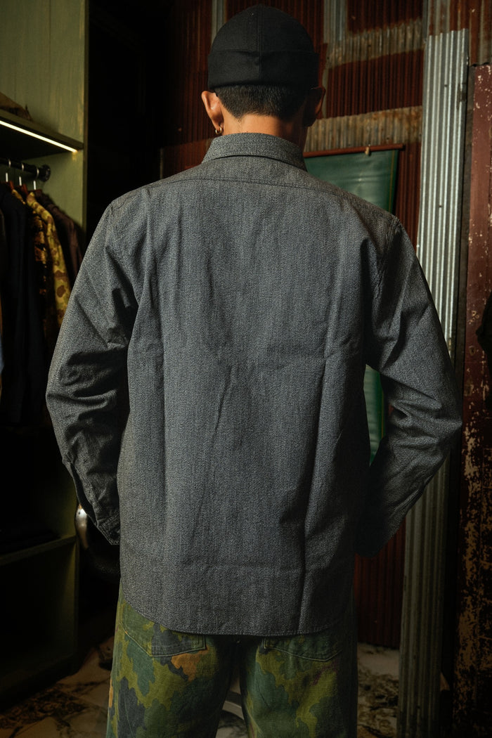 BR26082 COTTON COVERT WORK SHIRT - BLACK