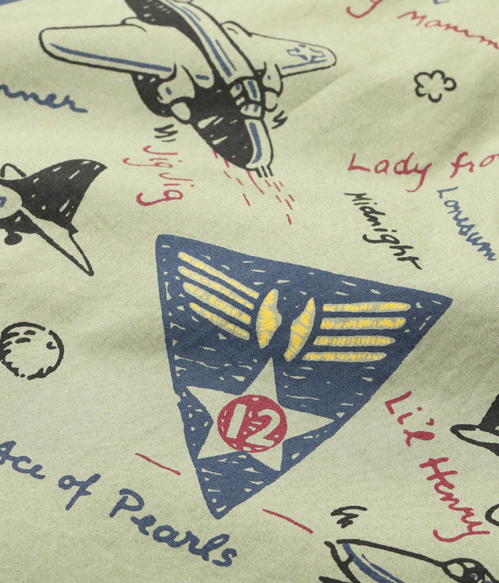 BR39323 TWELFTH AIR FORCE PRINT SHIRT - OLIVE