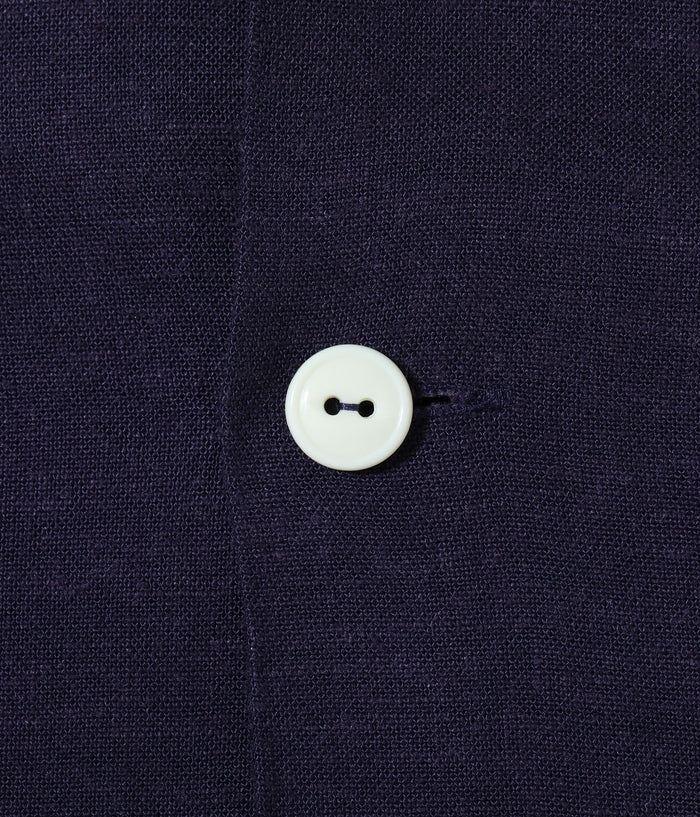 BR39510 U.S. NAVY RAYON LINEN OPEN SHIRT with CHAIN EMBROIDERED - NAVY