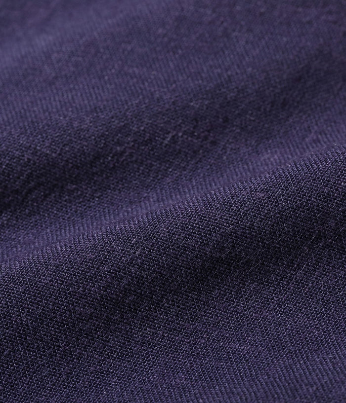 BR39510 U.S. NAVY RAYON LINEN OPEN SHIRT with CHAIN EMBROIDERED - NAVY