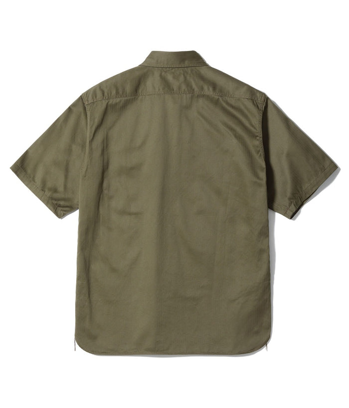 BR39530 HERRINGBONE WORK SHIRT (SHORT SLEEVE) - OLIVE
