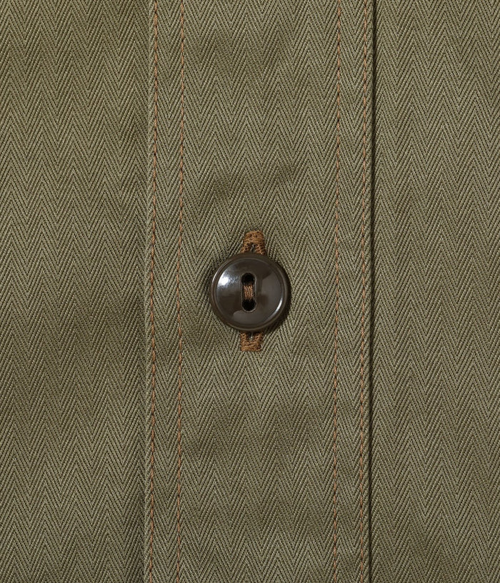 BR39530 HERRINGBONE WORK SHIRT (SHORT SLEEVE) - OLIVE