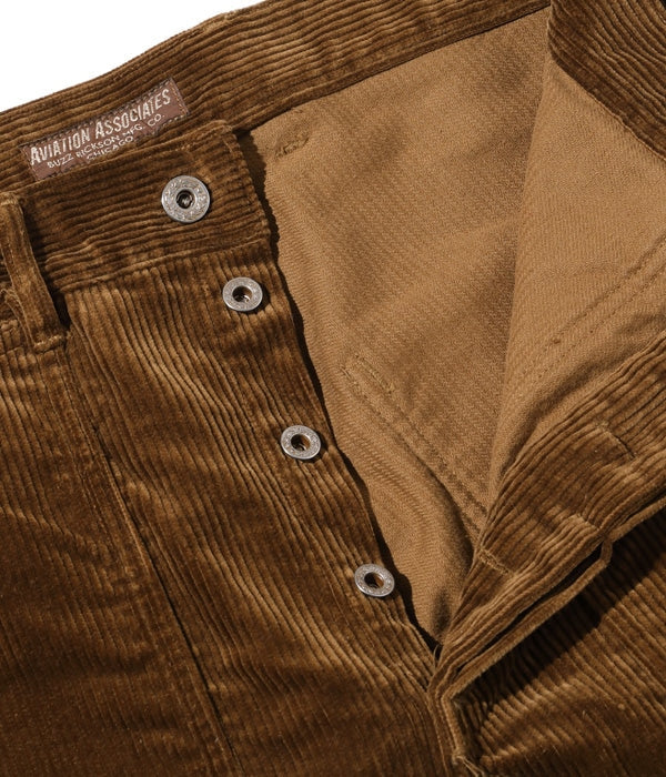 BR42393 / AVIATION ASSOCIATES US ARMY WORKING TROUSERS CORDUROY VERSION - BROWN