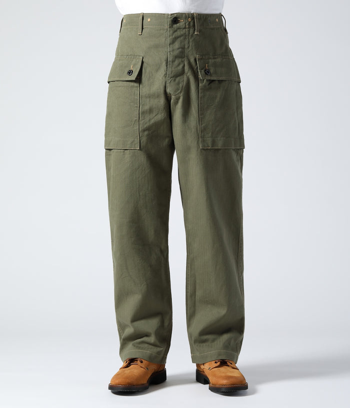BR42501 US MARINE CORPS M-1944 HERRINGBONE PANTS SHORT LENGTH - OLIVE