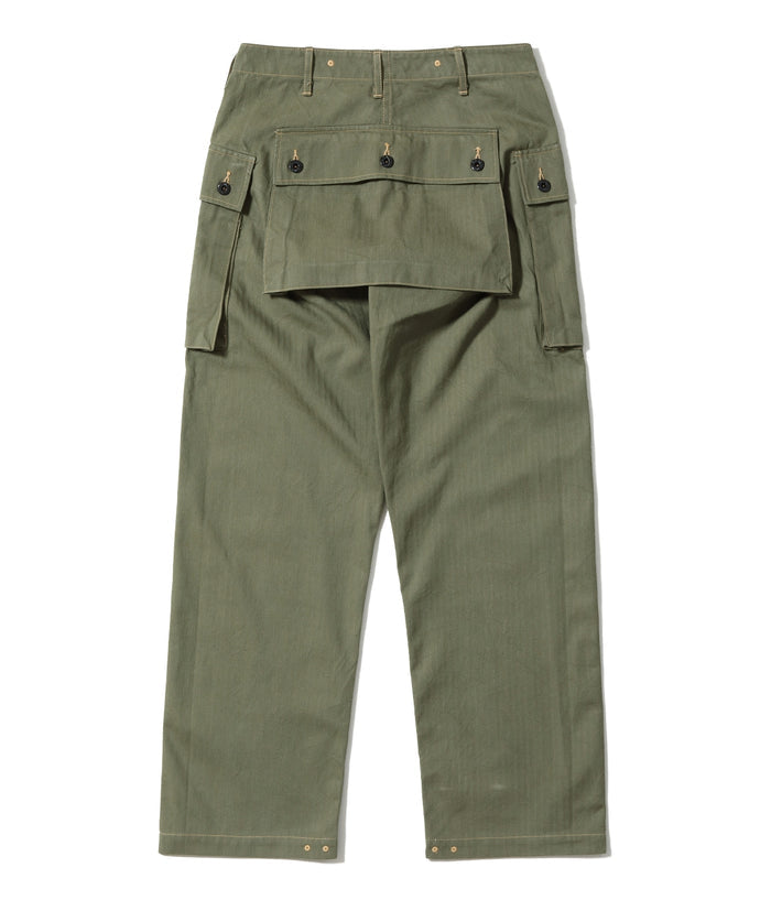 BR42501 US MARINE CORPS M-1944 HERRINGBONE PANTS SHORT LENGTH - OLIVE