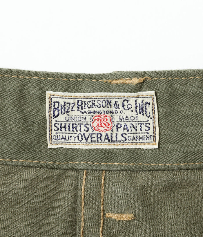 BR42501 US MARINE CORPS M-1944 HERRINGBONE PANTS SHORT LENGTH - OLIVE