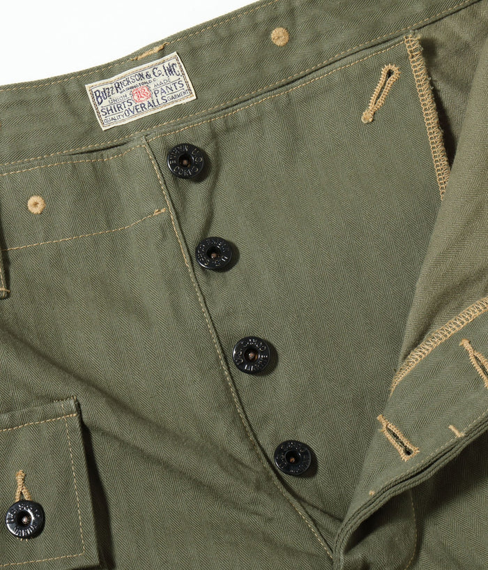 BR42501 US MARINE CORPS M-1944 HERRINGBONE PANTS SHORT LENGTH - OLIVE