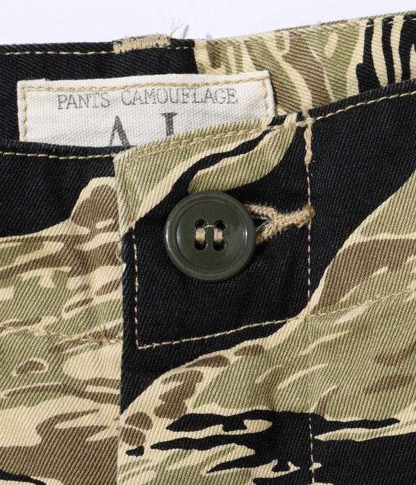 BR42502 GOLD TIGER STRIPE TROUSERS SHORT LENGTH - BLACK