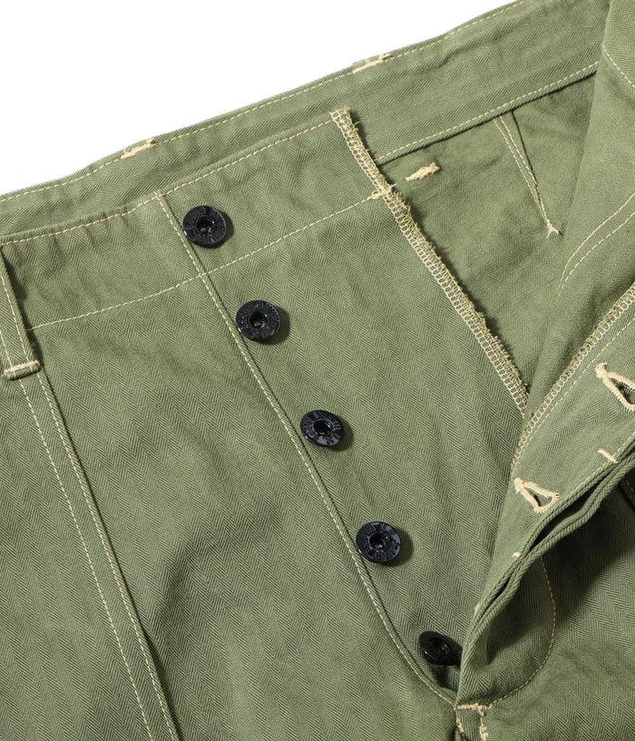 BR42534 U.S. MARINE CORPS M-1941 HERRINGBONE PANTS SHORT LENGTH - OLIVE