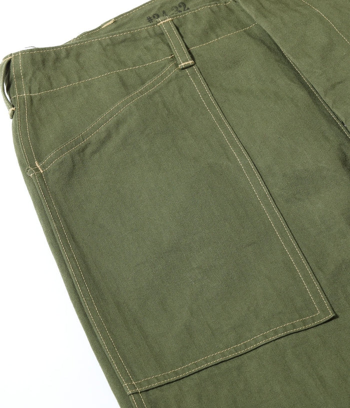 BR42534 U.S. MARINE CORPS M-1941 HERRINGBONE PANTS SHORT LENGTH - OLIVE