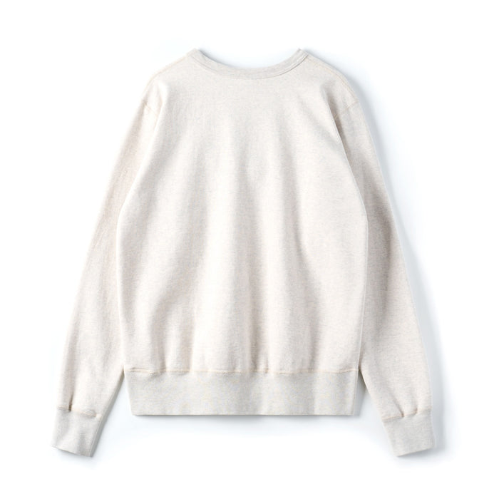 BR69500 SET-IN CREW NECK SWEAT SHIRT WITH FRONT V GUSSET "USS HARDER" - OATMEAL