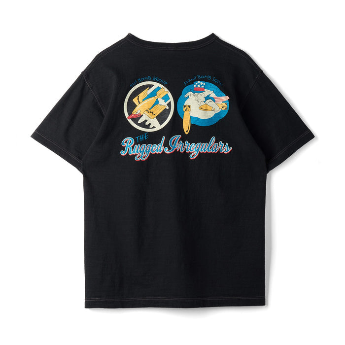 BR79563 SLUB YARN T-SHIRT 322nd BOMB SQ - BLACK
