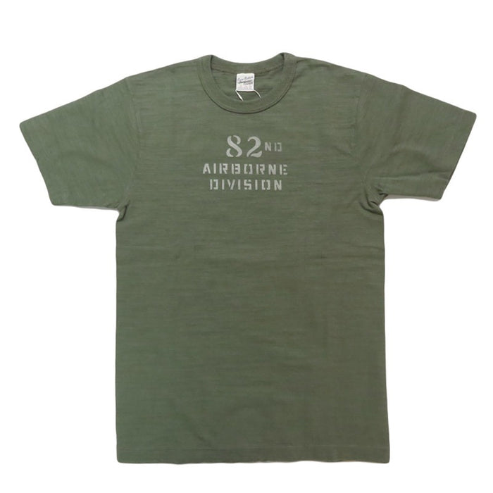 BR79564 SLUB YARN T-SHIRT "82nd AIRBORNE DIV." - OLIVE