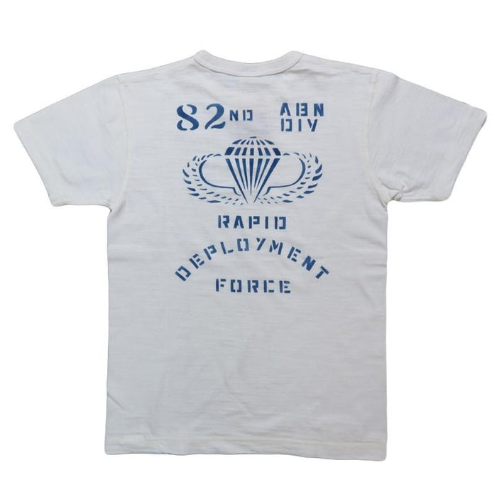 BR79564 SLUB YARN T-SHIRT "82nd AIRBORNE DIV." - WHITE