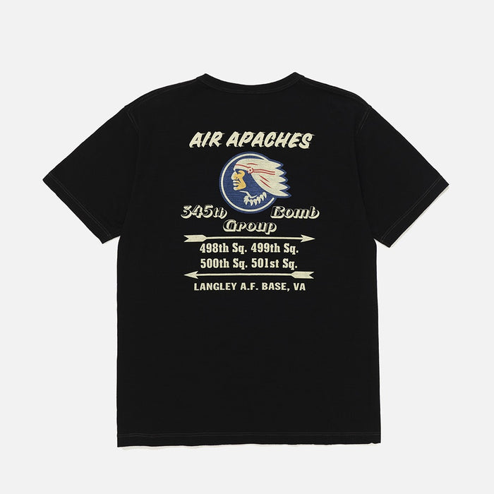 BR79565 SLUB YARN T-SHIRT "345th BOMB. GROUP" - BLACK