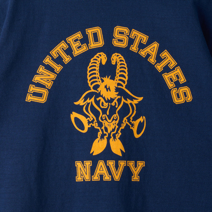 BR79566 SLUB YARN T-SHIRT "UNITED STATES NAVY" - NAVY