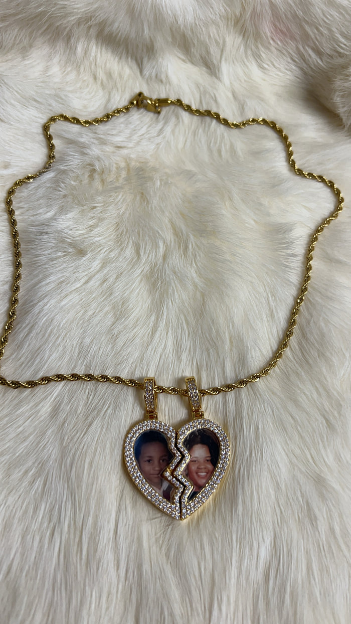 Broken Heart Custom Photo Pendant