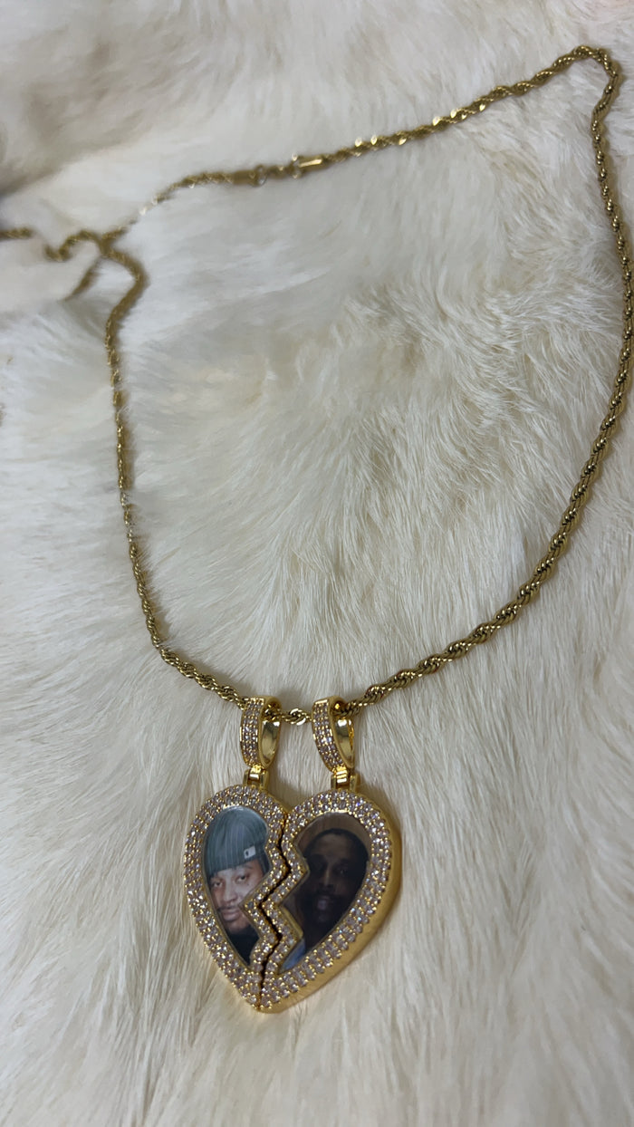 Broken Heart Custom Photo Pendant