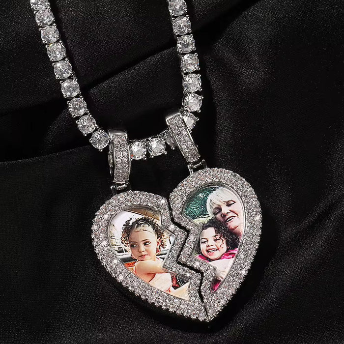 Broken Heart Custom Photo Pendant