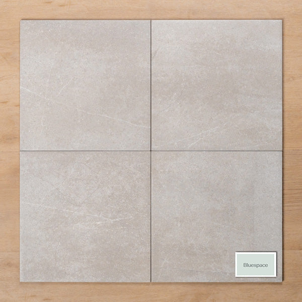 Burleigh Silver Matt Cushioned Edge Porcelain Tile 300x300mm Straight Pattern - The Blue Space
