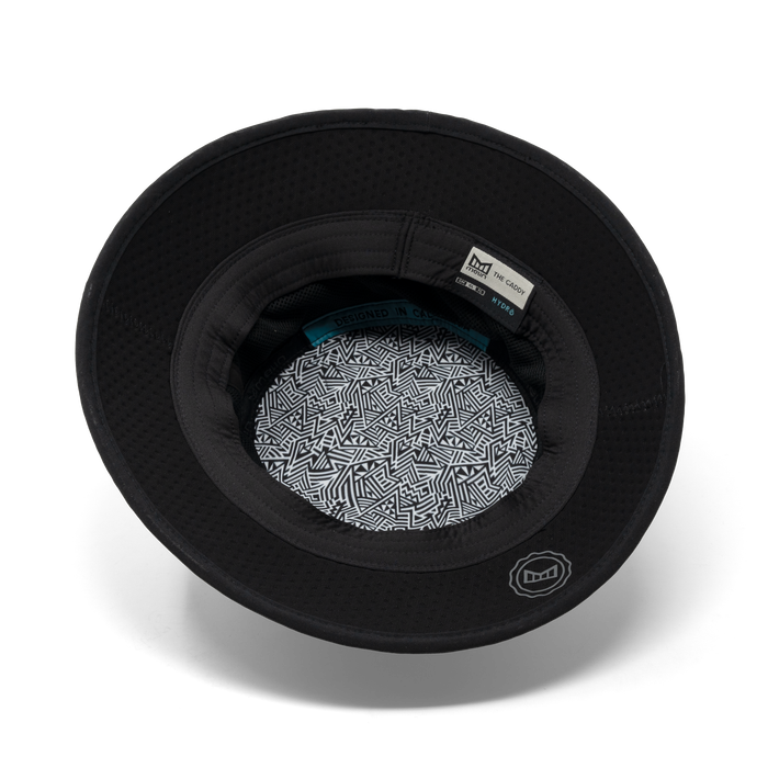 The inside view of the melin Caddy Hydro  Bucket Hat in  Black