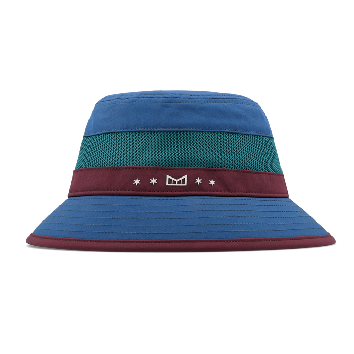 The front, angled view of the melin Bucket Hat Caddy Links Clubhouse Hydro in grandeur