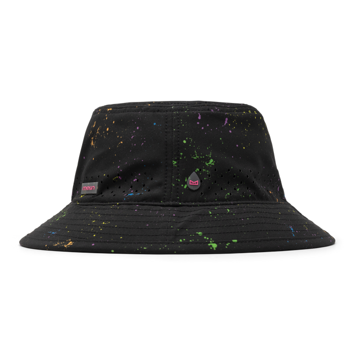 The side view of the melin Caddy Neon Hydro Bucket Hat in Black