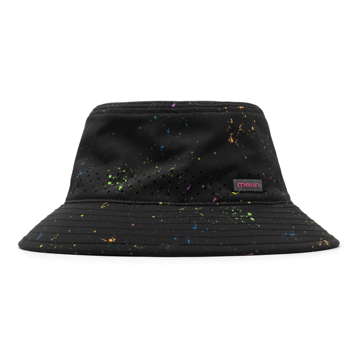 The side view of the melin Caddy Neon Hydro Bucket Hat in Black