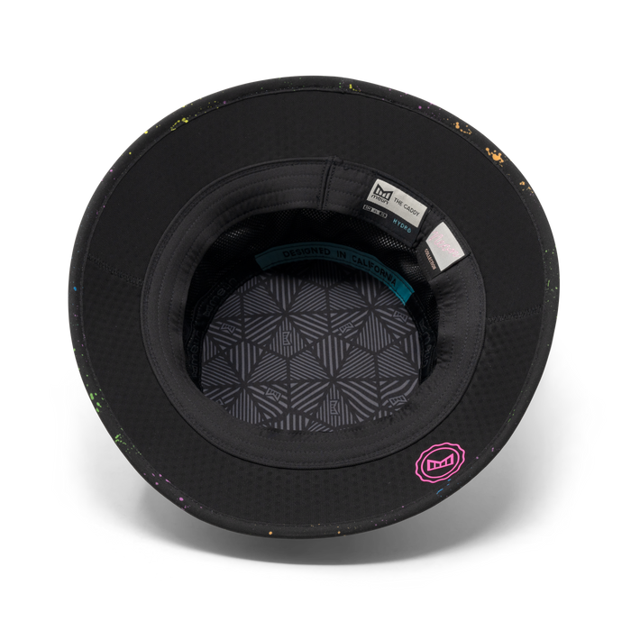 The inside view of the melin Caddy Neon Hydro Bucket Hat in Black