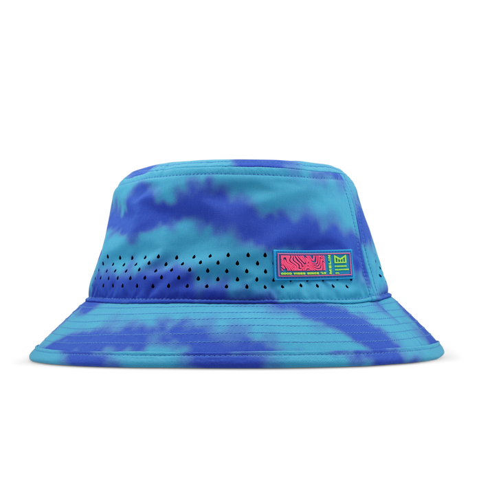 Melin Caddy Neon Tie Dye Hydro Bucket Hat in Electric Blue
