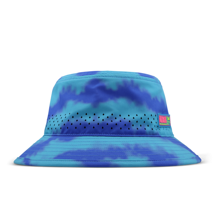 Melin Caddy Neon Tie Dye Hydro Bucket Hat in Electric Blue