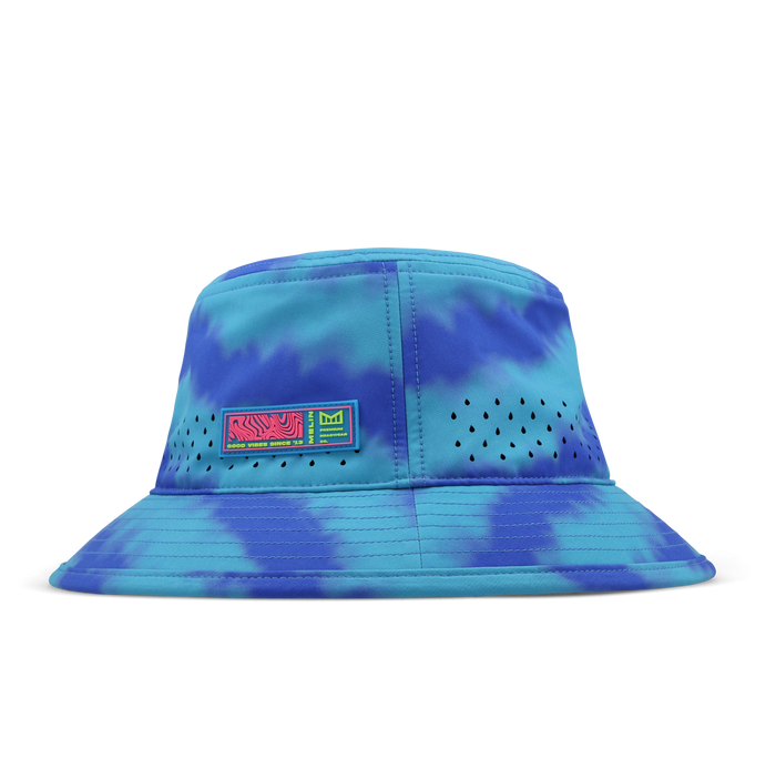 Melin Caddy Neon Tie Dye Hydro Bucket Hat in Electric Blue