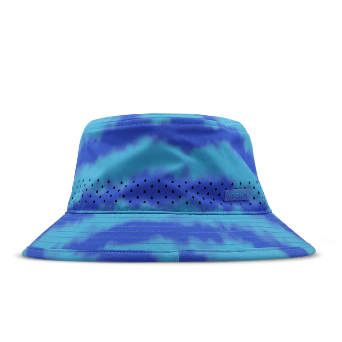 Melin Caddy Neon Tie Dye Hydro Bucket Hat in Electric Blue